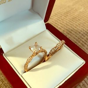 Tacori Rose 18k Rose Gold Wedding Set